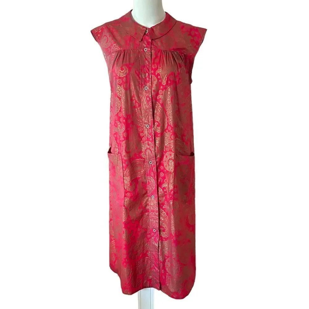 Vintage Sleeveless Button Front Shift Dress